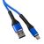  Дата-кабель mObility USB – microUSB, 3А, тканевая оплетка, синий 