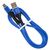  Дата-кабель mObility USB – microUSB, 3А, тканевая оплетка, синий 