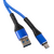  Дата-кабель mObility USB – microUSB, 3А, тканевая оплетка, синий 