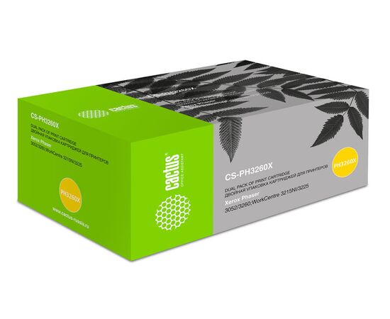  Тонер Картридж Cactus CS-PH3260X 106R02782 черный (3000стр.) для Xerox Phaser 3052/3052NI/3260 2шт. 