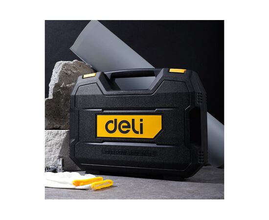  Набор торцевых головок и ключей Deli DL1044 44 предмета 1/2"+1/4", сталь Cr-V, комплектация: торцевые головки (1/4" 4-14мм, 1/2" 8-32мм), 10 удлините 