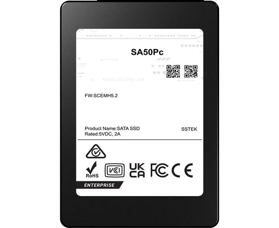  SSD PHISON SA50Pc (S1201K003T84P024T6000) 3840GB SATA 2.5" 3D TLC R530/W500MB/s (98/40 KIOPS) 1DWPD, 1 year, OEM 