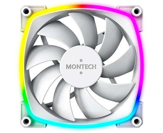  Вентилятор Montech AX120 ARGB (AX120 PWM White) 120х120x25 белый 4-pin Ret 