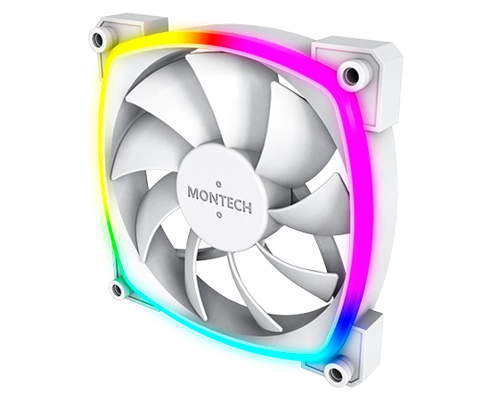  Вентилятор Montech AX120 ARGB (AX120 PWM White) 120х120x25 белый 4-pin Ret 