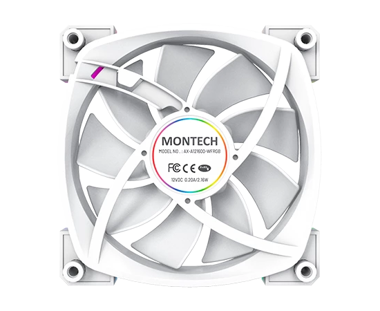  Вентилятор Montech AX120 ARGB (AX120 PWM White) 120х120x25 белый 4-pin Ret 