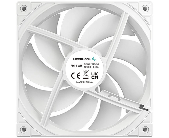 Вентилятор DEEPCOOL FD14 WH 140x140x25мм (PWM, белый, 400-1650об/мин) Color BOX 