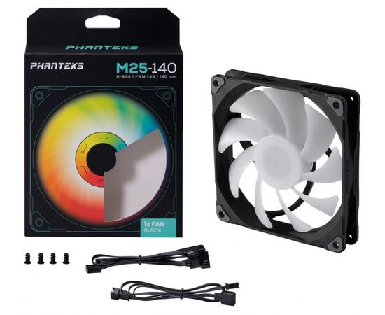  Вентилятор PHANTEKS M25 DRGB Black (PH-F140M25_DRGB_PWM_BK01_RU) 140x140x25мм (PWM, 400-1800 об/мин, 36.57dBa) 