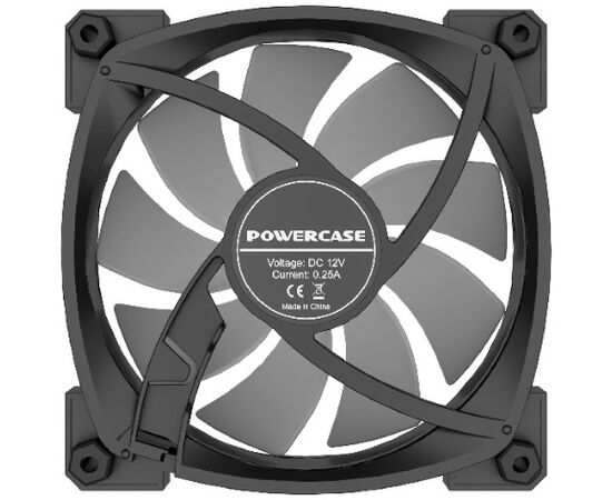 Вентилятор Powercase (M55MR-12 ARGB) Black 120x120x25мм (PWM, 4pin PWM (M+F)+ 3pin ARGB (M+F), 600-1500 об/мин) Bulk 